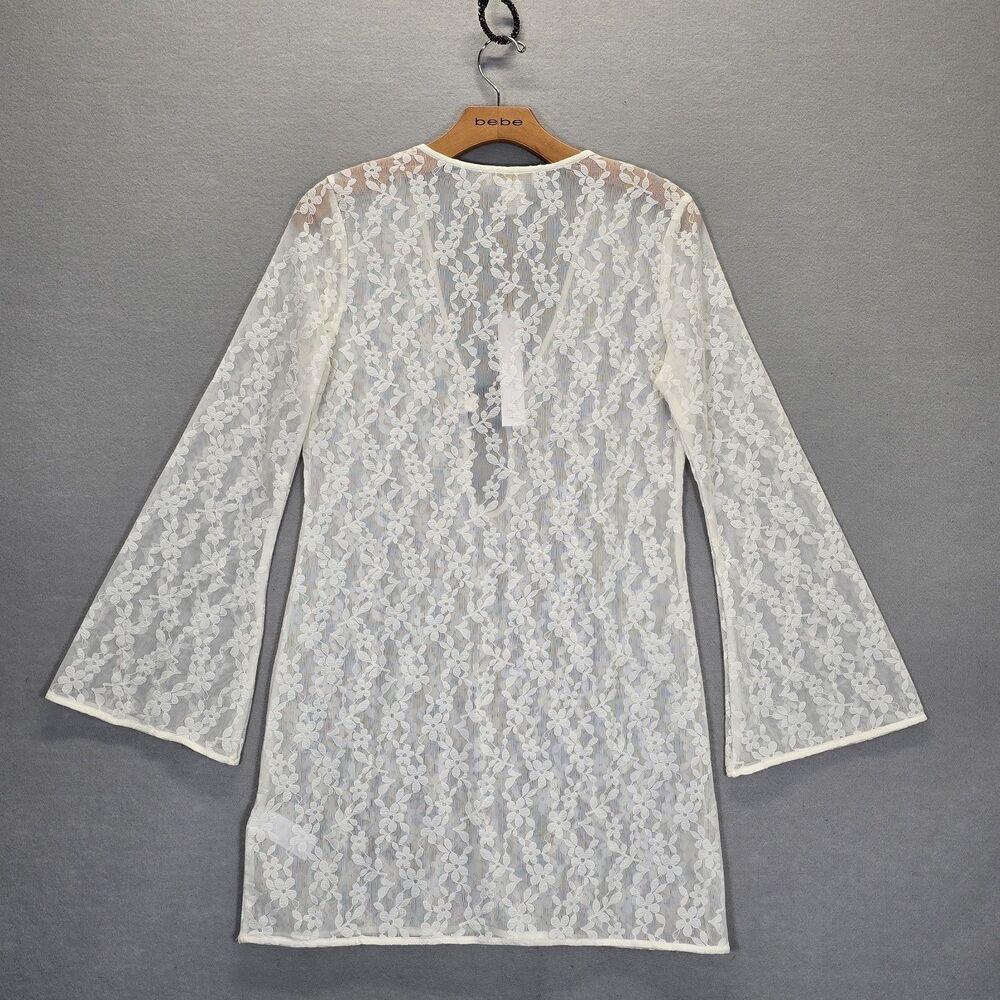 House of Harlow 1960 Bohemian Lace Boho Duster Cover Swim Cover Up White Size XS - Picture 5 of 12